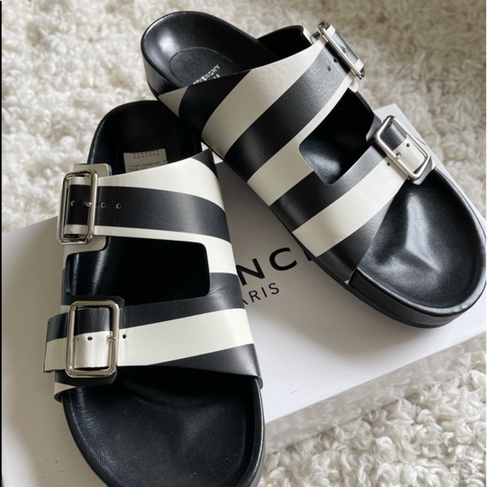 Givenchy sandal, black & white stripe, size 40EU